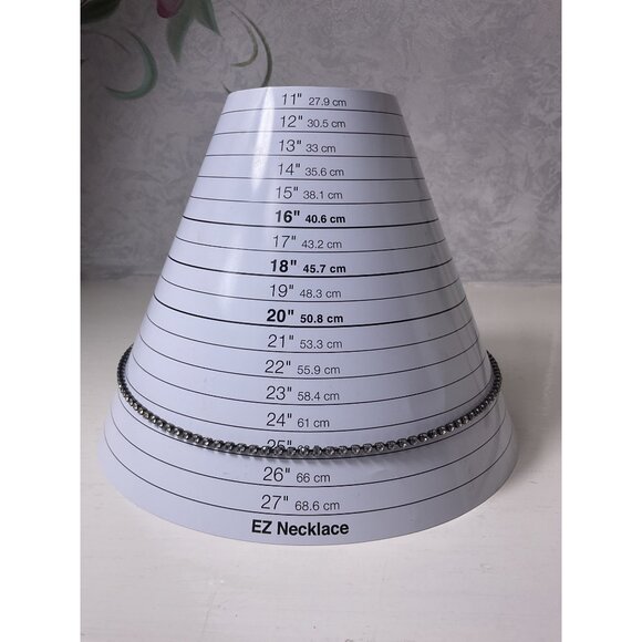 Rhinestone Tennis Necklace 25" Silver-Tone Elegant Womens Jewelry - Picture 2 of 4